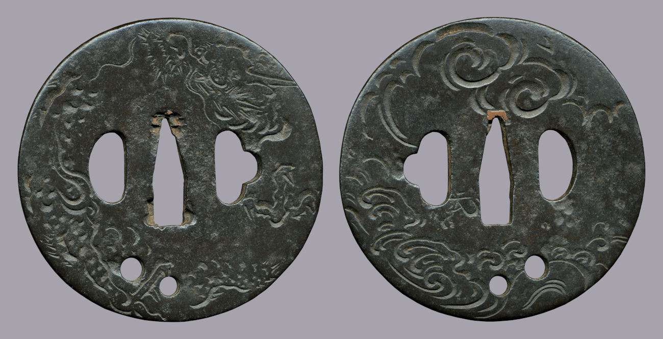 Shonai Yoshitoki Cloud Dragon Tsuba_1300px